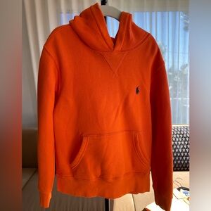 NEW RALPH LAUREN Orange Hoodie with Embroidered Logo